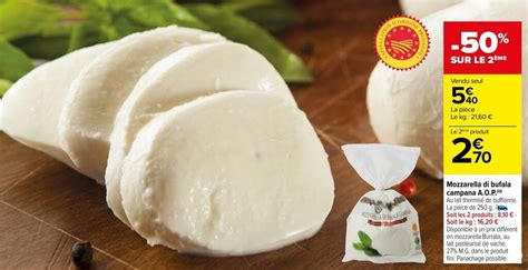 Promo Mozzarella Di Bufala Campana A O P Chez Carrefour