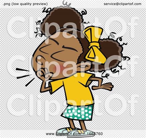 Cartoon Girl Coughing By Toonaday 1665760