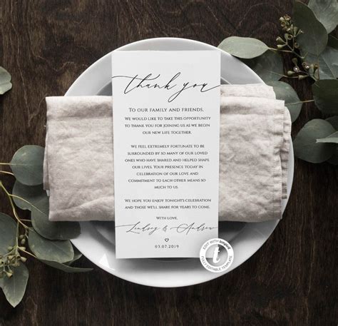 Thank You Note Template Wedding Kaesg Blog