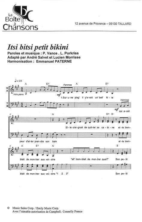 Itsi Bitsi Petit Bikini La Bo Te Chansons
