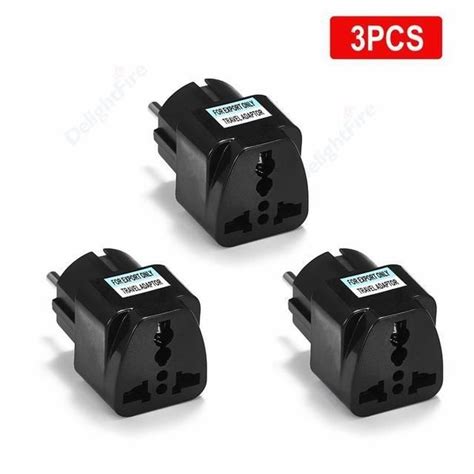 PRISE UNIVERSELLE 3pcs Black Adaptateur De Voyage Universel 4 8mm 3 5