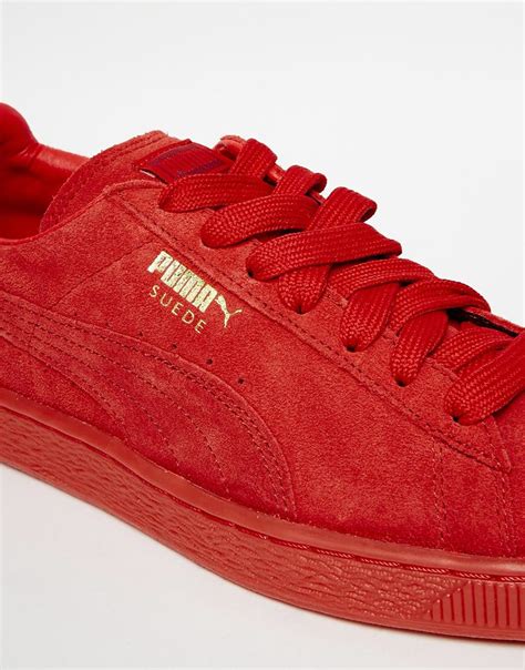 Lyst Puma Suede Mono Trainers In Red For Men