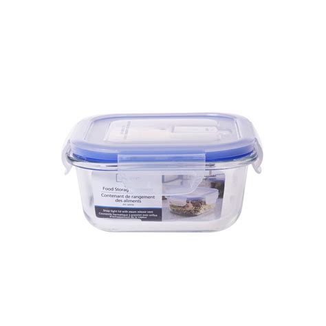 Mainstays 520ml Square Glass Food Storage With Vent Lids Walmart Canada