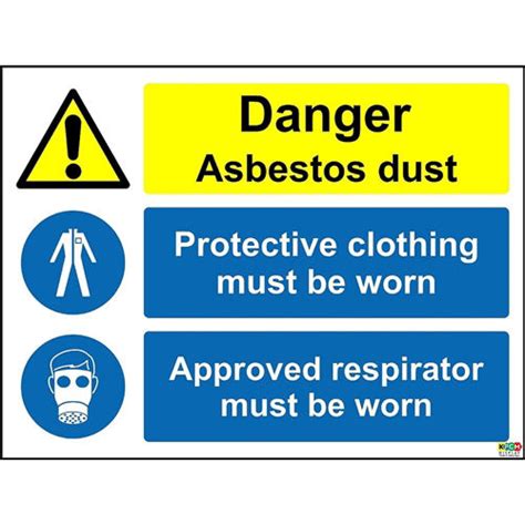 Kpcm Danger Asbestos Dust Approved Respirator Must Be Worn Protective