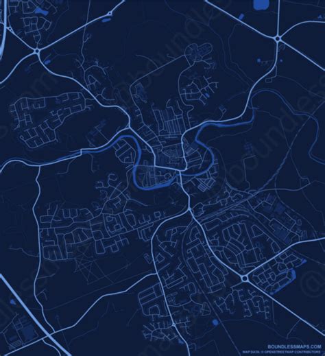 Morpeth Dark Blue Vector Map Boundless Maps