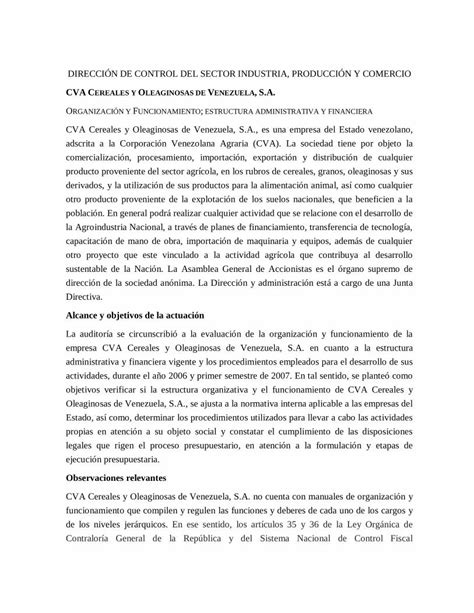 PDF CVA CEREALES Y OLEAGINOSAS DE VENEZUELA S A CVA Cereales Y