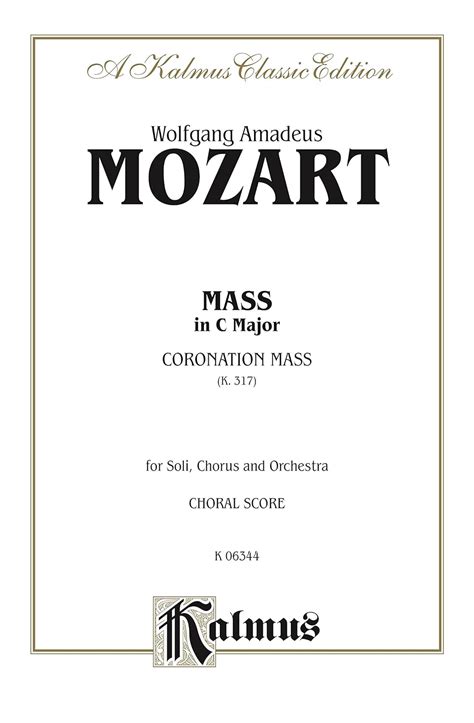 Amazon Co Jp Mass In C Major Coronation Mass K 317 SATB With SATB