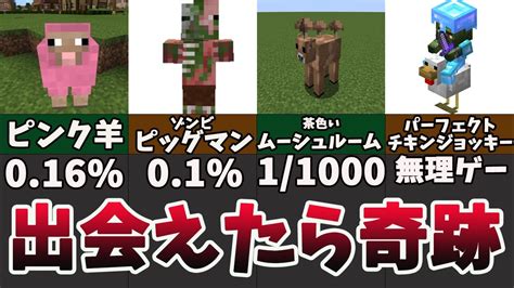 【マイクラ】超低確率で出会える激レアmobたち Youtube