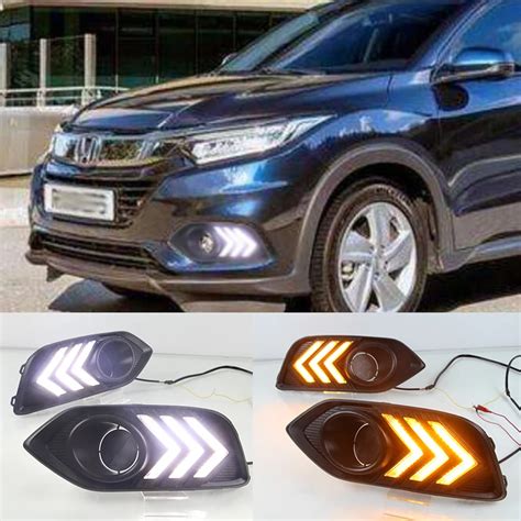 Para Honda Hrv Hr V Vezel Luzes Diurnas Led Drl Nevoeiro