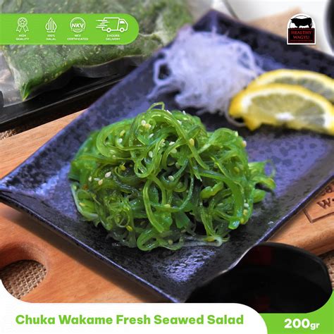 Chuka Wakame Fresh Seaweed Salad Rumput Laut 200gr Healthy Wagyu