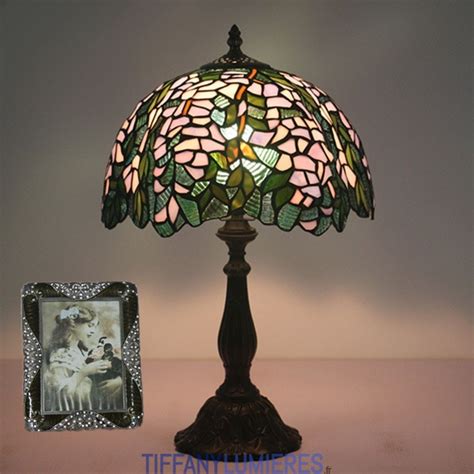 Lampe De Table Tiffany De Style Glycine En Vitrail Europ En De Cm France