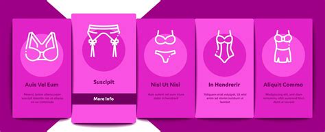 Lingerie Bras Panties Onboarding Elements Icons Set Vector 17335658 Vector Art At Vecteezy