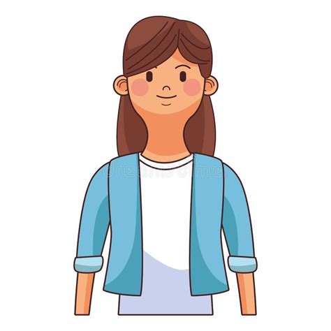 Woman Brunette Avatar Portrait Stock Vector Illustration Of Outline