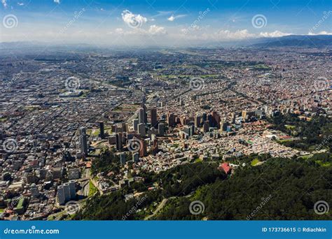 Aerial View Of A Panoramic View Of The City Of Bogota Stock Image