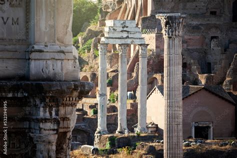 Rzym Antyczny Klasyczne Kolumny Kolumny Rzymskie Forum Romanum