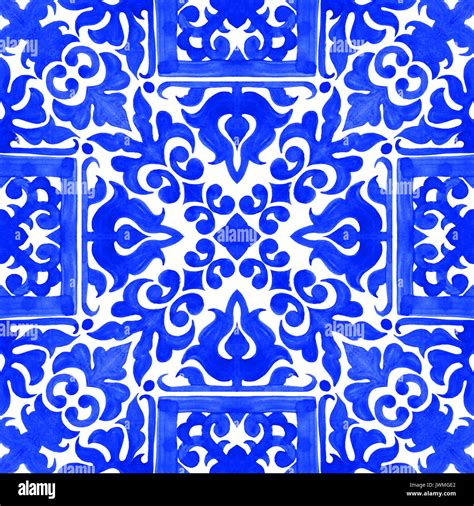 Portuguese Azulejo Tiles Gorgeous Seamless Patterns For Bathroom