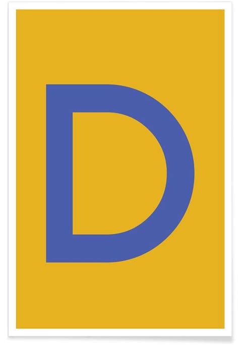 Yellow Letter D Póster Juniqe