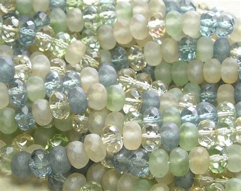 8x5mm Faceted Beach Glass Mix Firepolished Czech Glass Rondell Etsy