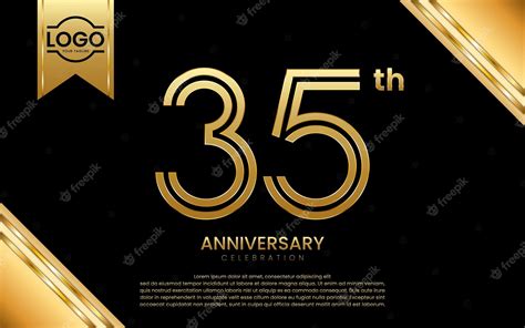 Premium Vector 35th Anniversary Celebration Anniversary Template Design With Golden Number