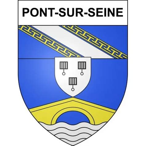 Pont Sur Seine Ville Sticker Blason Cusson Autocollant Adh Sif Eur