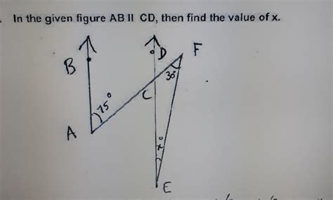 In The Given Figure Ab Parallel Cd Then Find The Value Of X Please