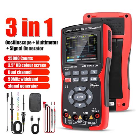 ZOYI ZT703S 3in1 Digital Oscilloscope Multimeter Signal Generator Dual