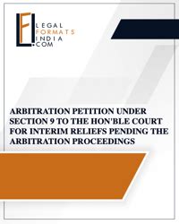 Petition Under Section 9 Of Arbitration Act Format Legal Formats India