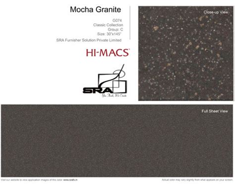 Mocha Granite G074 LG Himacs Sheet SRA Solid Surface Your One Stop