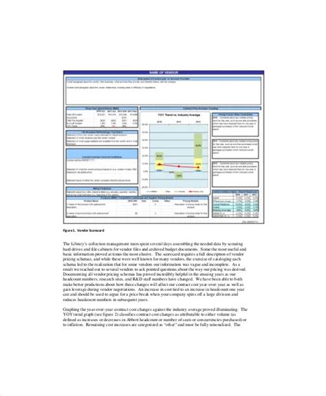 Vendor Scorecard Template Free Printable Word Searches