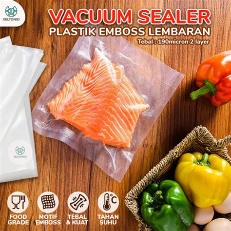 Jual Plastik Vacuum Sealer Bag Emboss Kantong Plastik Vakum Embos