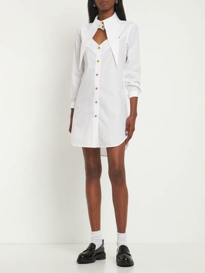 Heart Cotton Poplin Mini Shirt Dress Vivienne Westwood Women