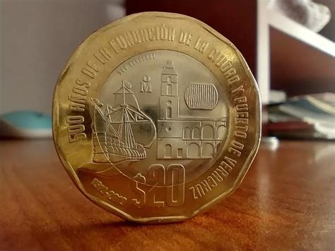 Moneda de 20 Pesos 500 Anos La Fundacion Ciudad México en Guanajuato