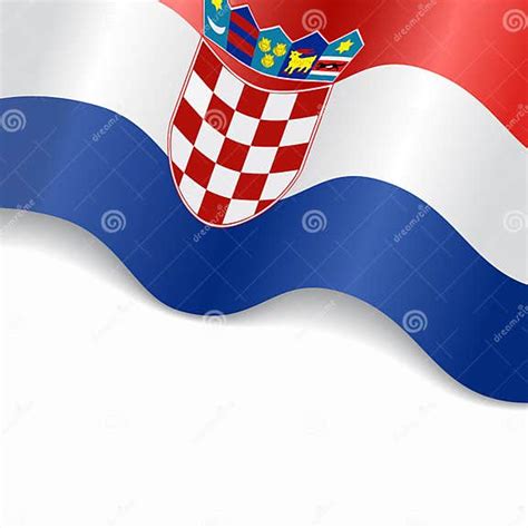 Croatian Flag Wavy Abstract Background Vector Illustration Stock