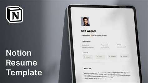 Notion Resume Template For Free