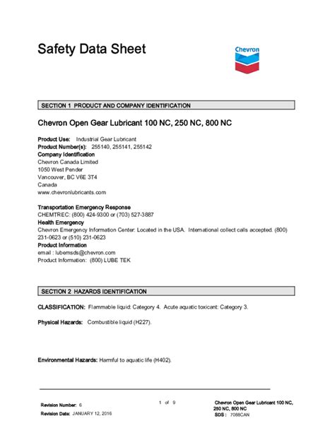 Fillable Online SUPER LUBE SYNTHETIC GEAR OIL Safety Data Sheet Fax