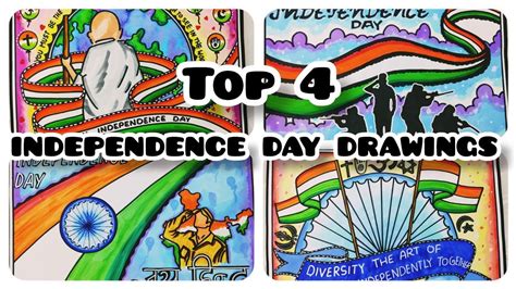 Independence Day Drawing Easy Step Independence Day Poster Drawing