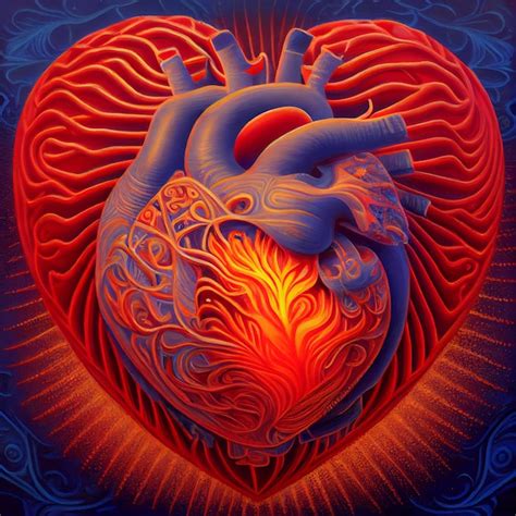 Premium Photo Colorful Psychedelic Heart Abstract Surreal