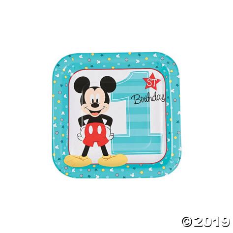 Disney Mickey S Fun To Be One Square Paper Dessert Plates Piece S