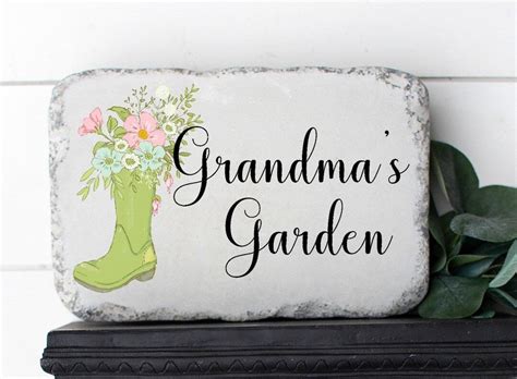 Grandma's Garden Mom's Garden Garden Stone Mother's Day Gifts Garden Decor Gift for Grandmother ...