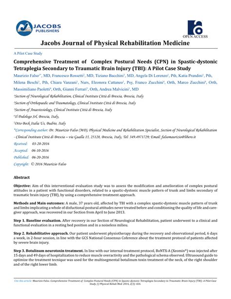 (PDF) Comprehensive Treatment of Complex Postural Needs (CPN) in ...