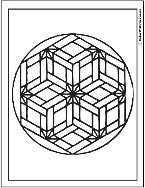 Simple Geometric Mosaic Patterns Coloring Pages