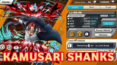 EXTREME KAMUSARI SHANKS GAMEPLAY I ONE PIECE BOUNTY RUSH YouTube