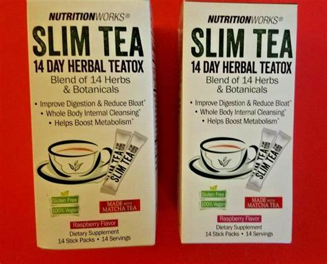 Pack Nutrition Works Raspberry Slim Tea Day Herbal Teatox Made