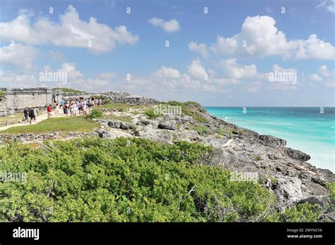 visitors mayan sites  tulum   tulum quintana roo yucatan