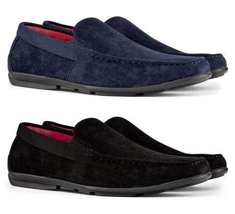 Mens Suede Square Toe Slip On Shoes Happy Gentleman