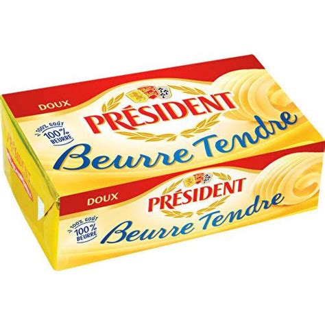 Président Beurre tendre doux 82 MG plaquette Supermarchés Match