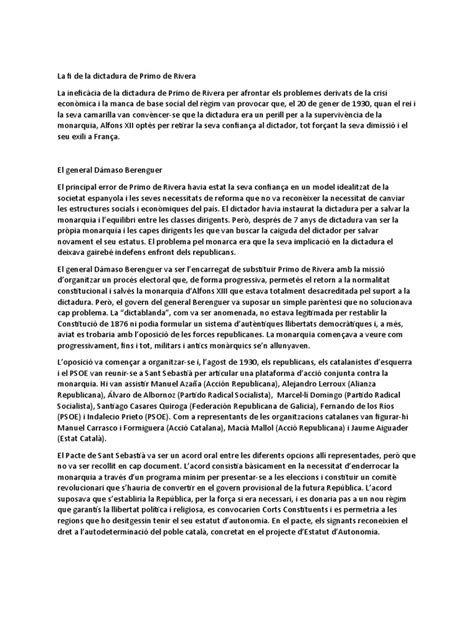 La Dictadura De Primo De Rivera Pdf