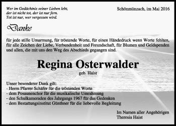 Traueranzeigen von Regina Osterwalder Schwarzwälder Bote Trauer