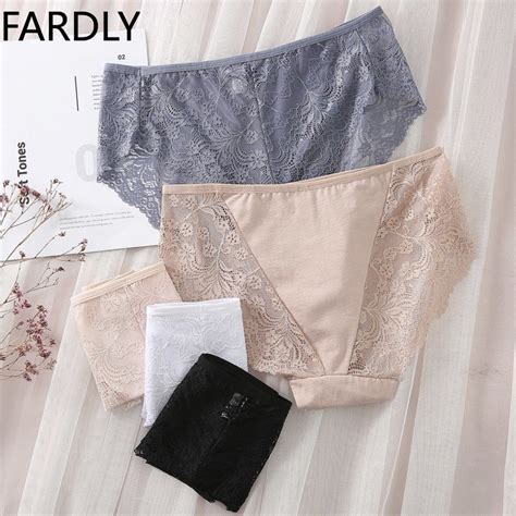 Fardly 3pcs Female Sexy Lace Underwear For Women Plus Size S 4xl