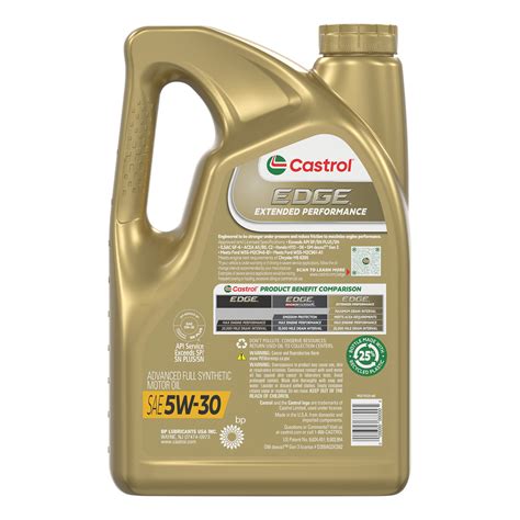 Castrol Edge 5w 30 Full Synthetic Motor Oil 5 Quarts Extended Performance With Fluid Titanium